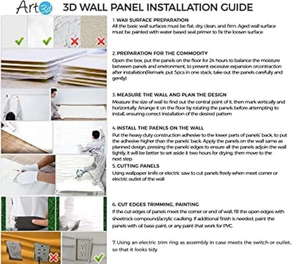 Art3d A10033BK 3D Wall Panels, Black, 32 Square Feet