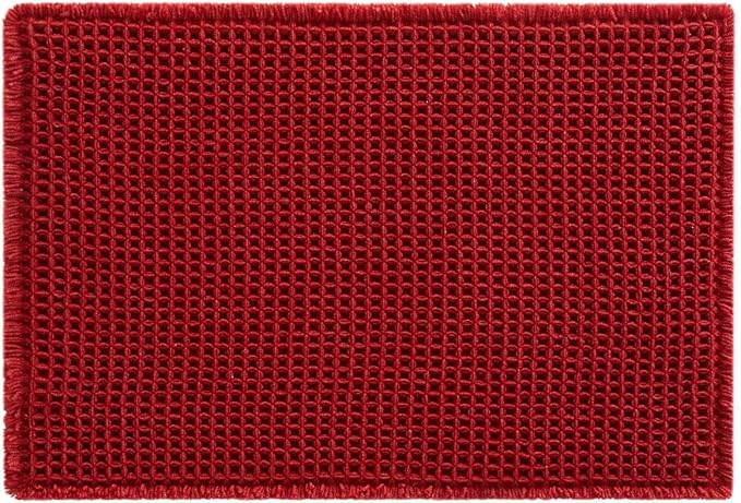TYUU Waffle Bath Mat, Boho Bathroom Rugs Non Slip, 36x24 Burgundy | Super Absorbent Quick Dry Bath Rug, Non-Slip Backing, Soft Waffle Washable Farmhouse Bathroom Mats, Tub, Shower & Home Decor