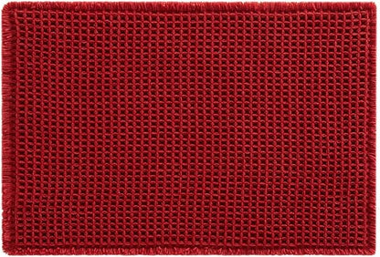 TYUU Waffle Bath Mat, Boho Bathroom Rugs Non Slip, 30x20 Burgundy | Super Absorbent Quick Dry Bath Rug, Non-Slip Backing, Soft Waffle Washable Farmhouse Bathroom Mats, Tub, Shower & Home Decor