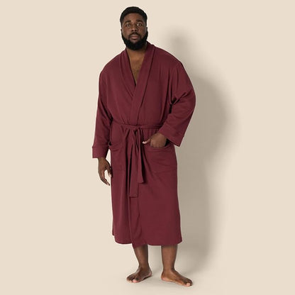 Amazon Essentials Men's Lightweight Cotton Waffle Bath Robe, Mid-Length Loungewear (Available in Big & Tall)