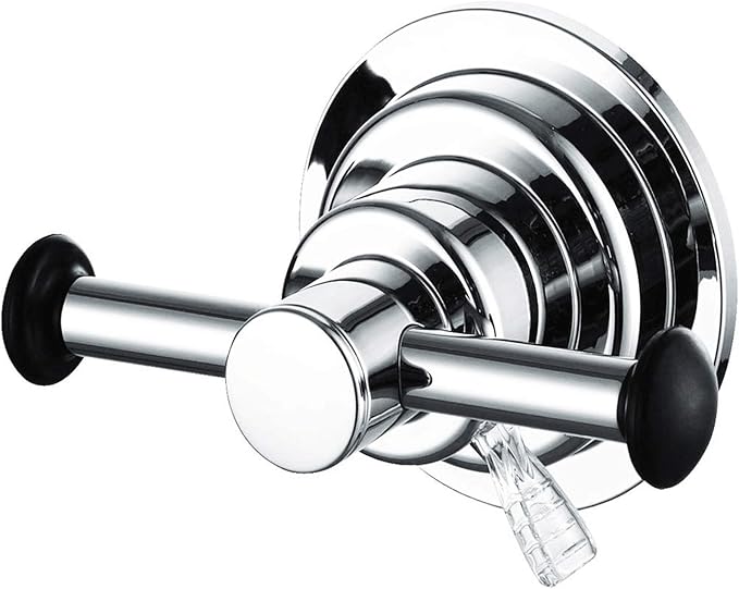 BOPai Stylish Suction Cup Hooks for Shower, Chrome | Repositionable & Powerful Vacuum Suction