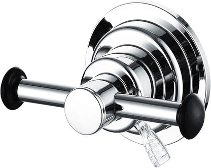BOPai Stylish Suction Cup Hooks for Shower, Chrome | Repositionable & Powerful Vacuum Suction