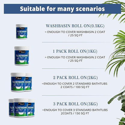 DWIL Tub Paint, Tub and Tile Refinishing Kit with Tools, White Bathtub Paint Water Based &Low Odor, Easy to Use for Sink Bathroom Shower, Vanilla White, 25-30sq.ft