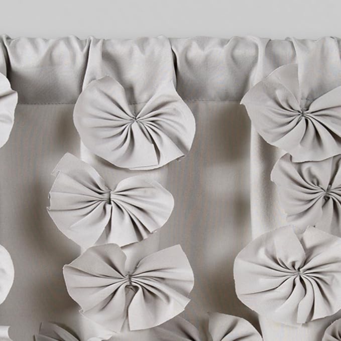 Lush Decor Riley Window Valance, Single 54" W x 18" L, Light Gray - Valance Curtains - Kitchen Valances for Windows - Bathroom Window Curtains