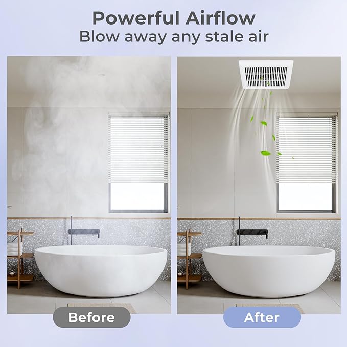COSTWAY Bathroom Exhaust Fan, Ceiling Mount Ventilation Fan with Galvanized Sheet Housing, 4 Inch Duct Connector, 80 CFM 1.5 Sones Quiet Bath Vent Fan for Home, White