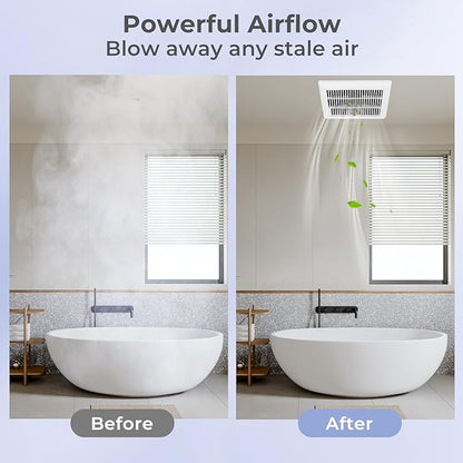 COSTWAY Bathroom Exhaust Fan, Ceiling Mount Ventilation Fan with Galvanized Sheet Housing, 4 Inch Duct Connector, 80 CFM 1.5 Sones Quiet Bath Vent Fan for Home, White