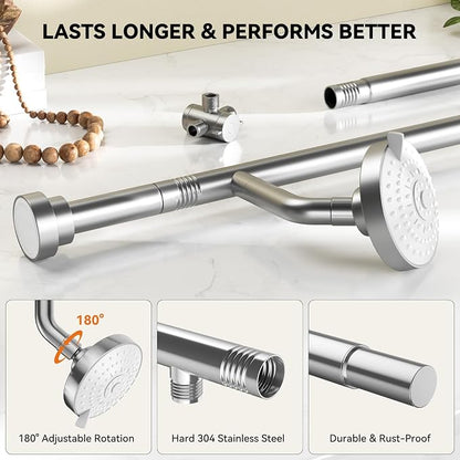 Dual Shower Head for Couples, Double Showerheads (Chrome) | High Pressure, Two Showerhead System Fit 2 Person People, Birthday Gifts for Women Men, Spa-Like, Segmented Design