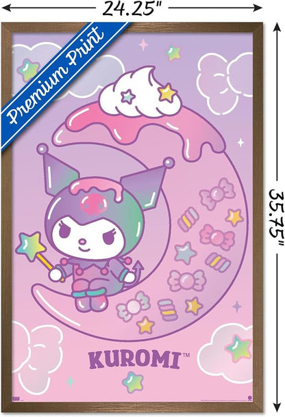 Trends International Hello Kitty and Friends: 24 Dreamland - Kuromi Wall Poster, 34L x 22.4W, Bronze Framed Version