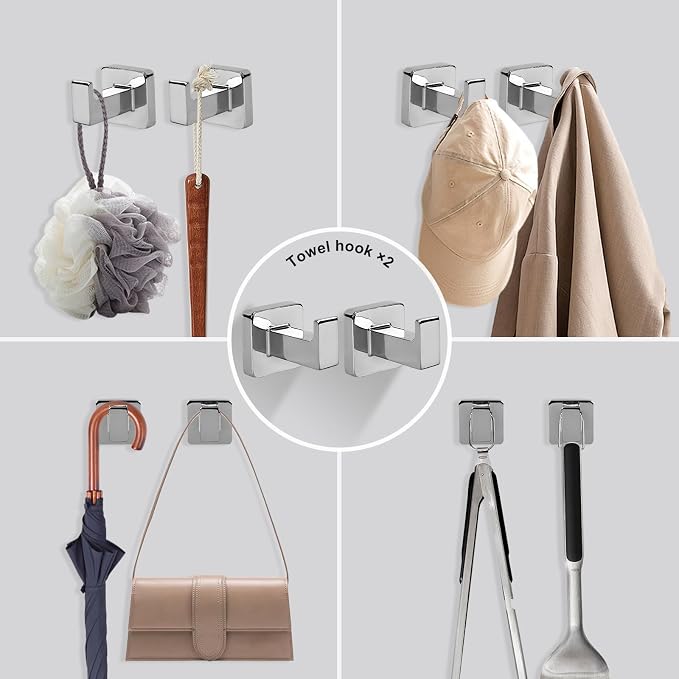 5 Piece Bathroom Hardware Accessories Set Polished Chrome,24 Inch Towel Bar Set,Towel Rack Set,Bathroom Towel Holder Set