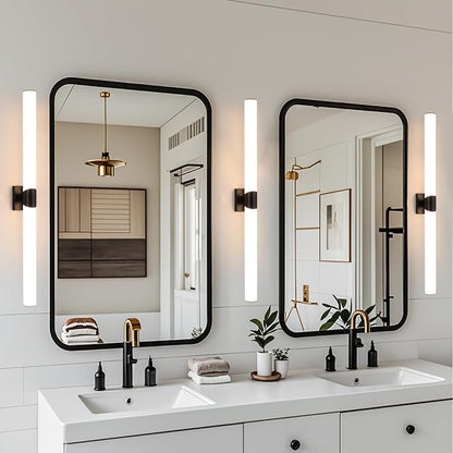 39" Black Bathroom Vanity Lights, Wall Sconce with Acrylic Shade | Modern Wall Light for Bathroom Bedroom Living Room Hallway