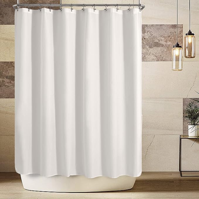 ALYVIA SPRING 108x72 Extra Wide Waterproof Shower Curtain or Liner White | 2 Magnets, Soft Cloth & Hotel Quality, Machine Washable, Light-Weight, Extra Wide Size