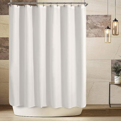 ALYVIA SPRING 108x72 Extra Wide Waterproof Shower Curtain or Liner White | 2 Magnets, Soft Cloth & Hotel Quality, Machine Washable, Light-Weight, Extra Wide Size
