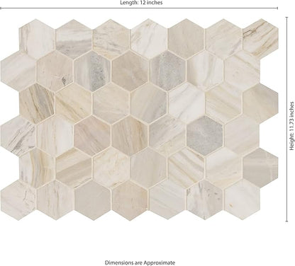 MSI Athena Gold Hexagon Honed Mesh Mounted Mosaic Tile for Bathroom, Kitchen Backsplash, Accent Wall Tile, and Shower Wall Tile