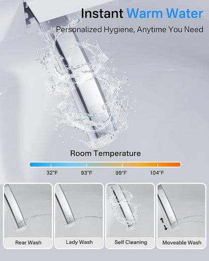 Smart Toilet with Bidet, Bidet Toilet, Modern Smart Toilets, Inteligente Japanese Toilet Seat,Toilet with Bidet Built in, Tankless Electric Toilet With Auto Open/Close Lid, Warm Water, Heated Seat