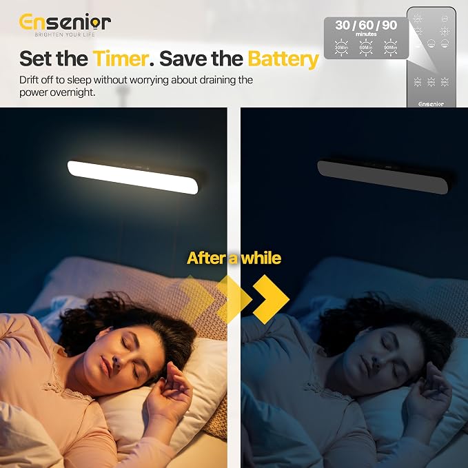 14" Rechargeable Vanity Light Bar, Makeup Mirror Lights with Remote Control | Stick-on, Dimmable, Eye-Friendly, 3 Colors Modes CRI85+, Battery Display, Wireless, 130° Rotatable Magnetic, 2500mAh
