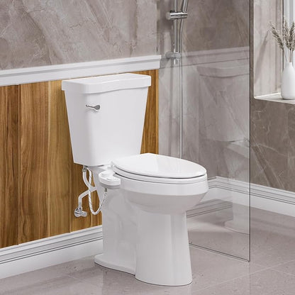 Bidet Toilet Seat Non-Electric,Fits Elongated Toilets - Soft Close Lid,Quick-Release for Easy Cleaning - Dual Nozzle System with Self Cleaning,Adjustable Water Pressure