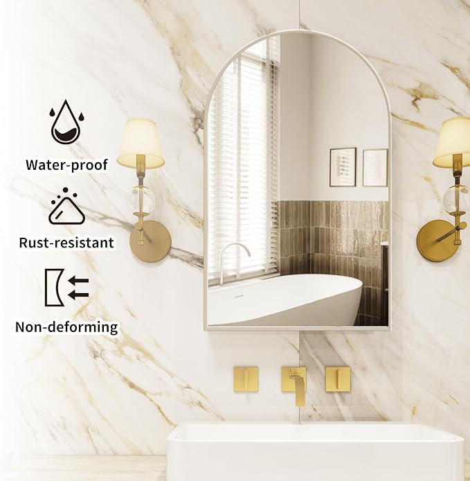 FKWin Medicine Cabinet Mirror, Surface Mount for Small Bathroom, 20x32 Inch | Mirror Medicine Cabinet, Large Storage, Adjustable Shelves, Reversible Door, Space-Saving Design for Small Bathroom, Silver
