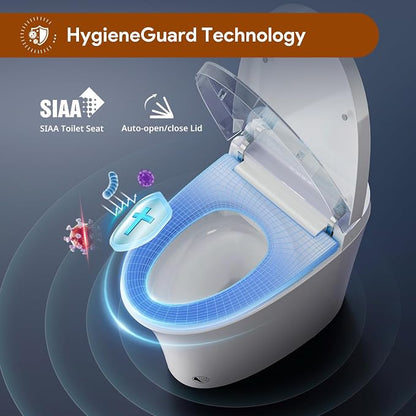 Uncle Brown Smart Toilet UBST12U, Luxury Bidet Toilet with Hygienic Water Cleanse & PlasmaClean Technology, Powerful 1000g MaP Flush Score, ADA Height, Auto Lid, Foam Shield, Safe Comfort