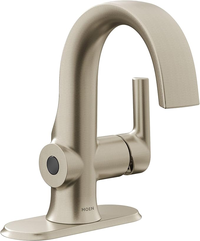 Moen Doux Brushed Nickel Motionsense Wave Touchless Single Handle Bathroom Sink Faucet, S6910EWBN