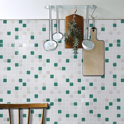 11.5 sq.ft Noctilucent Glass Mosaic Tile for Pool, Bathroom, Outdoors | Waterproof Wall & Floor Tile. Heat & frost resistant Kitchen. Mesh-mounted easy install. Use any grout. Easy clean. 10pcs.