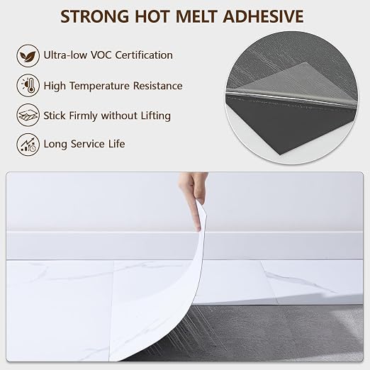 Peel and Stick Floor Tile, 10-Pack 12" x 12" Vinyl Flooring, Waterproof Self-Adhesive Luxury Vinyl Tiles, Easy DIY for Bathroom, Kitchen, Dinning Room, RV, Cover 10 Sq. White Marble