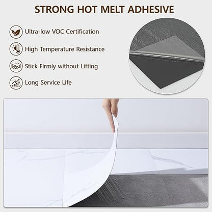 Peel and Stick Floor Tile, 10-Pack 12" x 12" Vinyl Flooring, Waterproof Self-Adhesive Luxury Vinyl Tiles, Easy DIY for Bathroom, Kitchen, Dinning Room, RV, Cover 10 Sq. White Marble