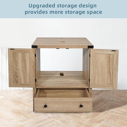 24 inch Natural Color Bathroom Vanity, Rustic Fixture Standing Pedestal Cabinet Without Sink