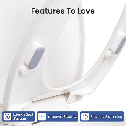 LUXE Bidet Universal Non-Slip Toilet Seat Bumpers, 4 Piece | Strong Adhesive