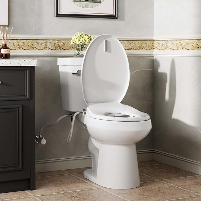 Bidet Toilet Seat, Electric Smart with Multiple Spray Modes, Smart Unlimited Warm Water, Auto Open & Slow Close Lid, Auto LED Nightlight, Power Outage Available, Clean Water