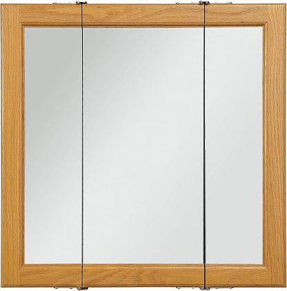 Design House 24 Inch Bathroom Medicine Cabinet, Wall Mount, Mirrored, Honey Oak, 545277-HOK