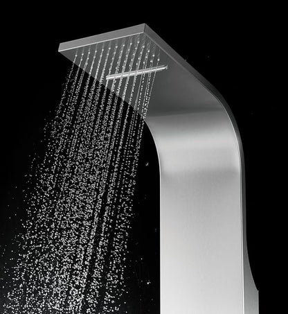 Blue Ocean 64.5” Stainless Steel SPS8727 Thermostatic Shower Panel Column with Rainfall Showerhead, Body Jets, and Handheld Showerhead, Shower Tower