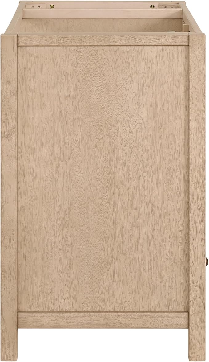 Alaterre Furniture Lucca Bathroom Vanity - Freestanding Cabinet Without Sink - 48 Inch Wood Bathroom Vanity with Large Bottom Drawer, 3 Small Drawers, and Soft-Close Doors (Natural)