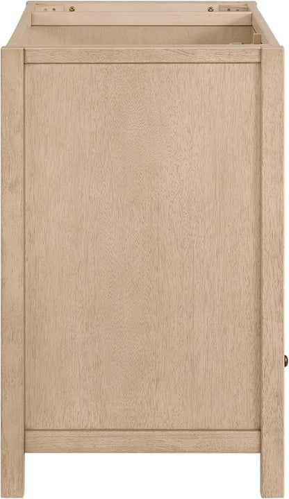 Alaterre Furniture Lucca Bathroom Vanity - Freestanding Cabinet Without Sink - 48 Inch Wood Bathroom Vanity with Large Bottom Drawer, 3 Small Drawers, and Soft-Close Doors (Natural)