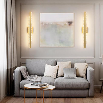 Modern Bathroom Vanity Light: Brushed Gold 32 inch 28W Dimmable LED Bath Bar Light Fixtures Over Mirror - Wall Sconce Picture Lights for Paintings Cabinets Bedroom 3000k