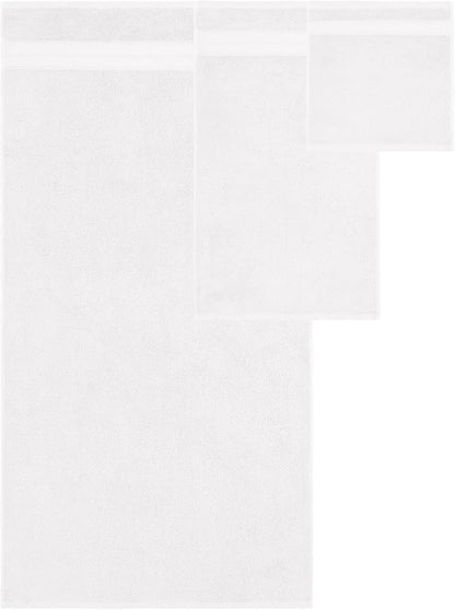 Modern Threads - Spun Loft 6-Piece 100% Combed Cotton Towel Set - Bath Towels, Hand Towels, & Washcloths - Super Absorbent & Quick Dry - 600 GSM - Soft & Plush, White