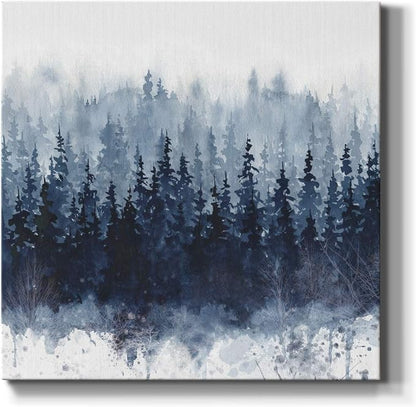 Renditions Gallery Indigo Forest Wall Art, Premium Gallery Wrapped Canvas Decor, Ready to Hang, 10 in H x 10 in W, Made in America Print