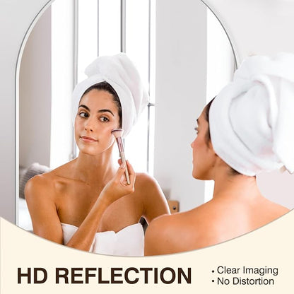 FICTOR 30" x 40" Arched Bathroom Vanity Mirror for Over Sink, Silver | Anti-Rust Metal Framed, HD Tempered Shatter-Proof Glass, Modern Wall Mirror for Entryway, Living Room, Bedroom