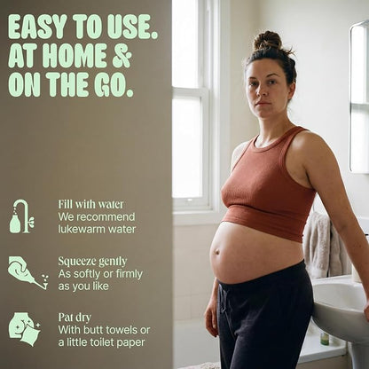 Butt & Intimate Shower 3.0 – Mobile Travel Bidet & Sustainable Intimate Shower, Replaces Wet Wipes, Saves Toilet Paper, Portable Handheld Bidet, Travel Bag Included, BPA-Free - Minty Mint