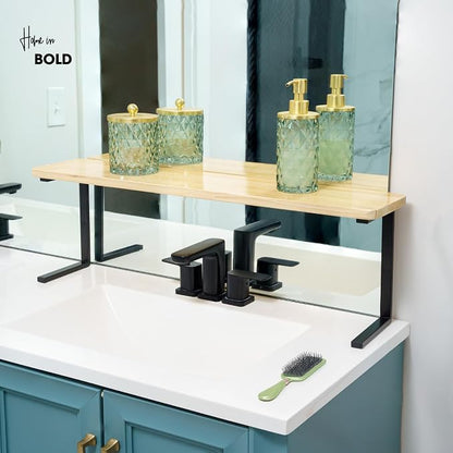 Over The Sink Shelf for Tall Faucet - Space-Saving Bathroom Over Faucet Kitchen Narrow Counter Over Sink Organizer, 30” L 6.25” W 9.25” H Metal Above Sink Shelf Top of Sink [Waterproof]