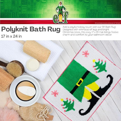 Elf Movie Buddy Christmas Bathroom Mat Rug (17x24) - Non-Slip Plush Poly Knit Holiday Home Decor Accent - (Officially Licensed Product) By Franco Collectibles