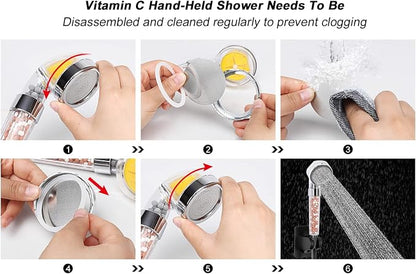Filter Shower Head, High Pressure 8 Inch Rainfull with Filter Combo for Hard Water, Remove Chlorine Fluoride and Harmful Substances- 1 Replaceable Filter Cartridge (Square, Matte Black)