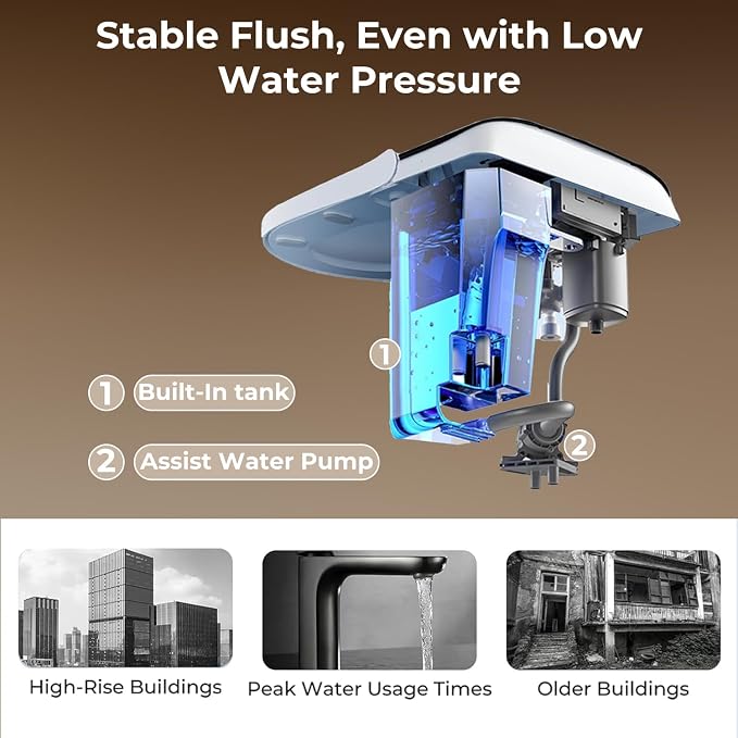 Smart Toilet with Bidet Built In, Auto Open/Close Lid, Foot Sensor to Open Lid/Seat & Flush, Heated Seat, Warm Water Wash, Air Dryer, Built-in Tank, 12" Rough-In, One-Piece Elongated ZY695A