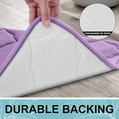 OLANLY Memory Foam Bath Mat Rug 30x20, Ultra Soft and Absorbent Bathroom Rugs, Non-Slip, Comfortable, Machine Washable Bath Carpet for Bathroom Floor, Tub, Shower and Home Decor Accessories, Lavender