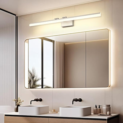 SOLFART 5 Color Temperature Dimmable 47.2 Inch Bathroom Light Fixtures Over Mirror Brushed Nickel Vanity Lights for Bathroom Modern LED Light Fixture 5CCT