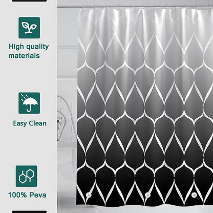 Shower Curtain Liner, 100% Waterproof Peva Shower Curtains with 3 Duty Heavy Bottom Magnets and 12 Rust Proof Grommets, 72x72 Weighted Shower Liner for Shower Stall, Bathtubs