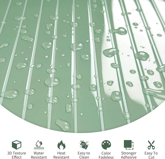 10-Sheet Upgraded Thick Peel and Stick Kitchen Backsplash Tiles | Waterproof Premium Self-Adhesive Wall Tile Stick on Backsplash for Kitchen,Bathroom and Fireplace(Sage Green,12"×12")