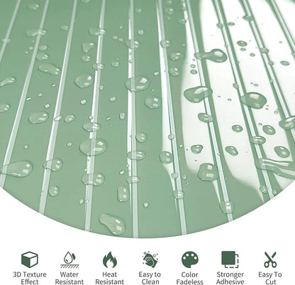 10-Sheet Upgraded Thick Peel and Stick Kitchen Backsplash Tiles | Waterproof Premium Self-Adhesive Wall Tile Stick on Backsplash for Kitchen,Bathroom and Fireplace(Sage Green,12"×12")