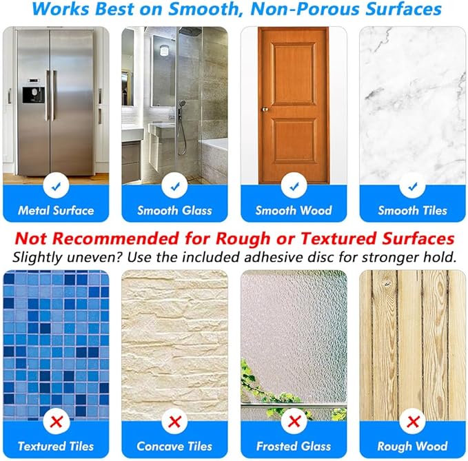 BOPai Stylish Suction Cup Hooks for Shower, Chrome | Repositionable & Powerful Vacuum Suction