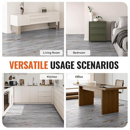 VEVOR Peel and Stick Floor Tile 36" x 6", 36 Tiles Self Adhesive Vinyl Floor, 0.62 mm Thick, Vintage Wood Grain DIY Flooring Tiles for Bedroom, Living Room, Bathroom (54 Sq.Ft/Box)