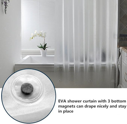 AooHome Shower Stall Curtain Liner for Small Size 48x72 Inch, 8G Eva RV Shower Curtain Frosted Pattern, Narrow Standing Single Water Repellent Shower Liner, Semi Transparent